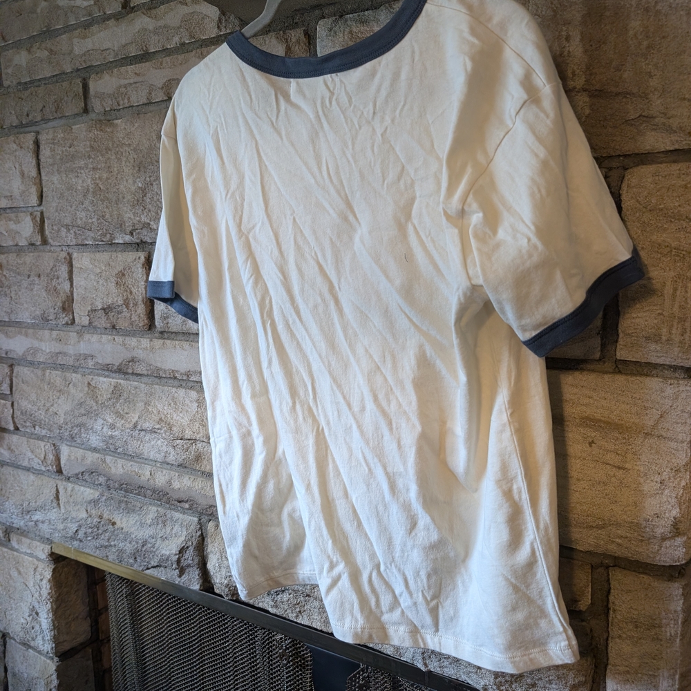 Girl Dangerous Decaf Is For Quitters Retro Ringer Tee - White & Navy - Picture 6 of 6